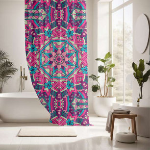 Attraktive bunte Mandala nahtlos Muster Duschvorhang