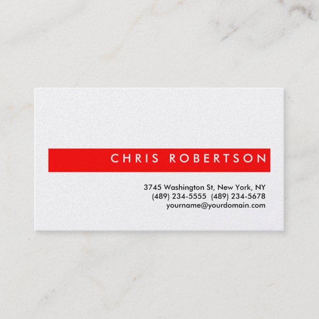 Attraktive, charmante Red Strip Business Card Visitenkarte (Vorderseite)