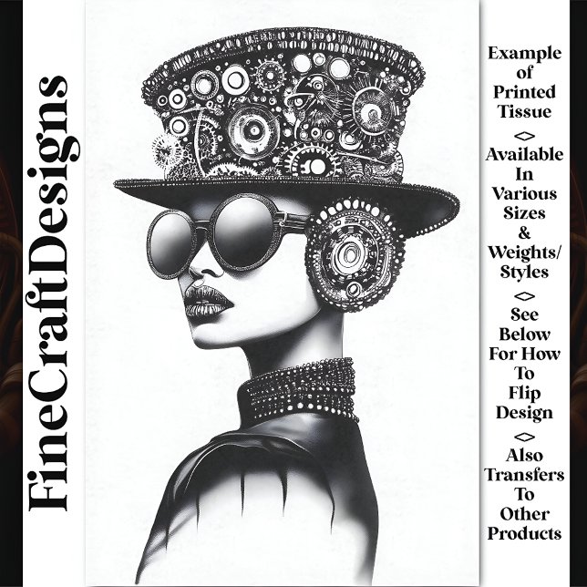 Attraktive Chic Steampunk Frau AC7 Dekoupage Seidenpapier (Von Creator hochgeladen)