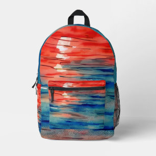 Attraktive, einzigartige Farben Handgemalte rote O Bedruckter Rucksack