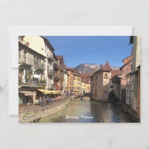 Attraktive Flussansicht von Annecy, Frankreich an Feiertagskarte