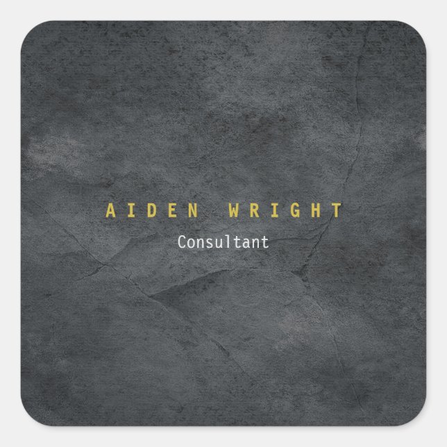 Attraktive Grau-Gold-Farbe Moderne Minimalistisch Quadratischer Aufkleber (Vorderseite)