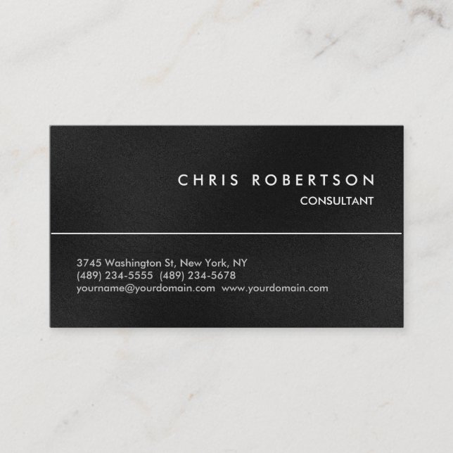 Attraktive Grau Modern Business Card Visitenkarte (Vorderseite)