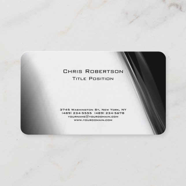 Attraktive Grau White Muster Charm Business Card Visitenkarte (Vorderseite)