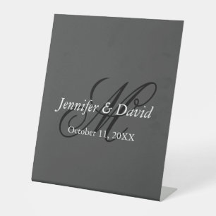 Attraktive Kalligrafie-Monogramm-Hochzeit Sockelschild
