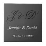 Attraktive kalligraphische Script Monogram Wedding Fliese<br><div class="desc">Schlichte Minimalistische moderne Designs. Sie sind alle einfach, modern, attraktiv.</div>