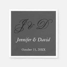 Attraktive kalligraphische Script Monogram Wedding Serviette