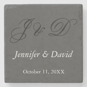 Attraktive kalligraphische Script Monogram Wedding Steinuntersetzer