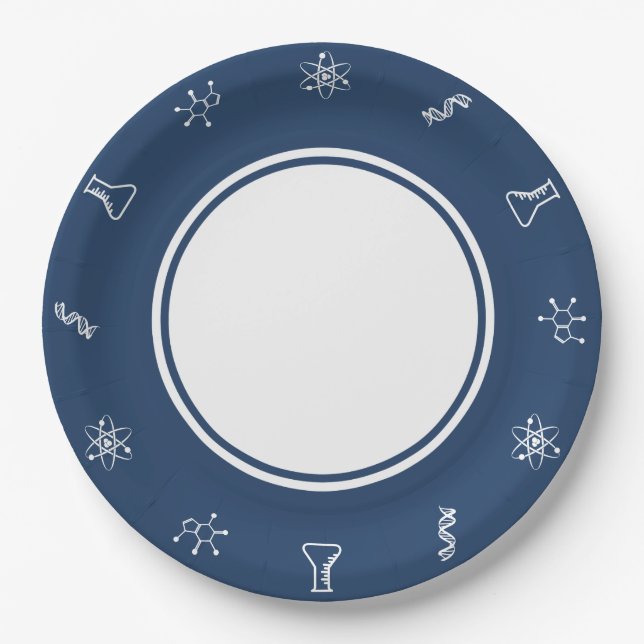 Attraktive Kräfte in Navy Paper Plate Pappteller (Vorderseite)