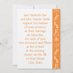 Attraktive Kräfte in Orange Hochzeit Einladung