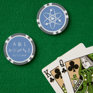 Attraktive Kräfte in Periwinkle Pokerchips