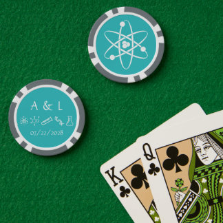 Attraktive Kräfte in Türkis Pokerchips