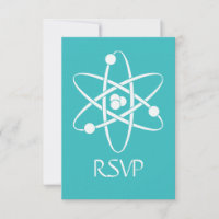 Attraktive Kräfte in türkisfarbener RSVP-Karte