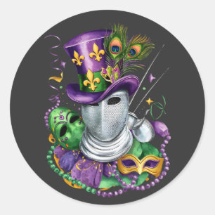 Attraktive Mardi Gras Mix Cycling Kostüm Festlich Runder Aufkleber