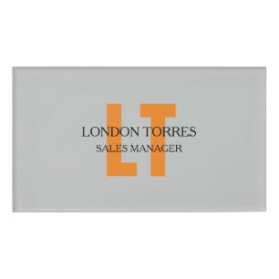 Attraktive Mit Monogramm Grau Schlicht Namenschild