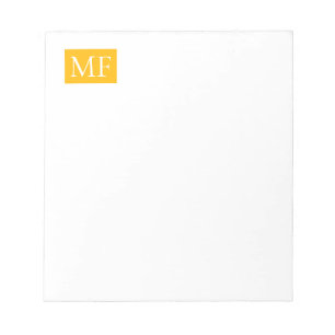 Attraktive Monogram gelb weiß Moderne Minimalistis Notizblock
