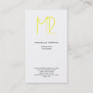 Attraktive Monogram gelb weiß Moderne Minimalistis Visitenkarte
