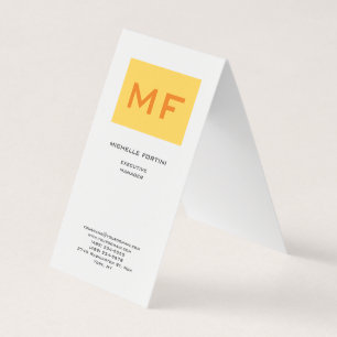 Attraktive Monogram gelb weiß Moderne Minimalistis Visitenkarten