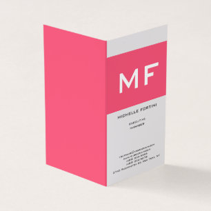 Attraktive Monogram Pink White Premium Grau Visitenkarten