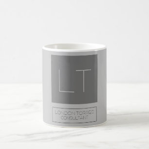 Attraktive Monogramm Grau Schlicht Chic Kaffeetasse