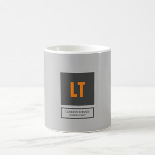 Attraktive Monogramm Grau Schlicht Kaffeetasse