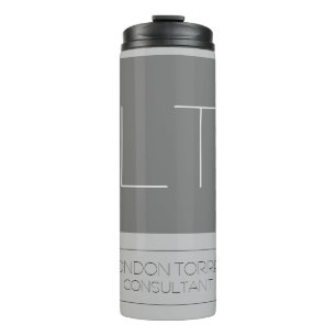 Attraktive Monogramm Grau Schlicht Thermosbecher