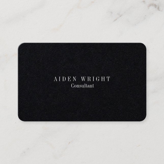 Attraktive Premium Black Classic Minimalistisch Visitenkarte (Vorderseite)