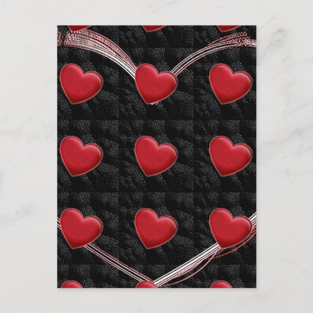 Attraktive Rotes Herz Schwarzer Pop Liebe Postkart Postkarte (Vorderseite)