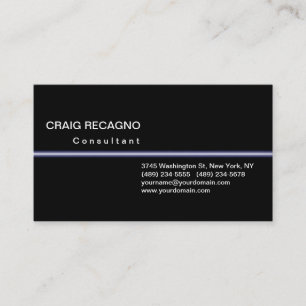 Attraktive Schwarz-weiß Blue Business Card Visitenkarte