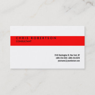 Attraktive Schwarz-weiße Red Strip Business Card Visitenkarte