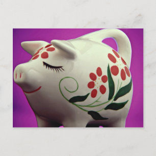 Attraktive Schweine Bank Postkarte
