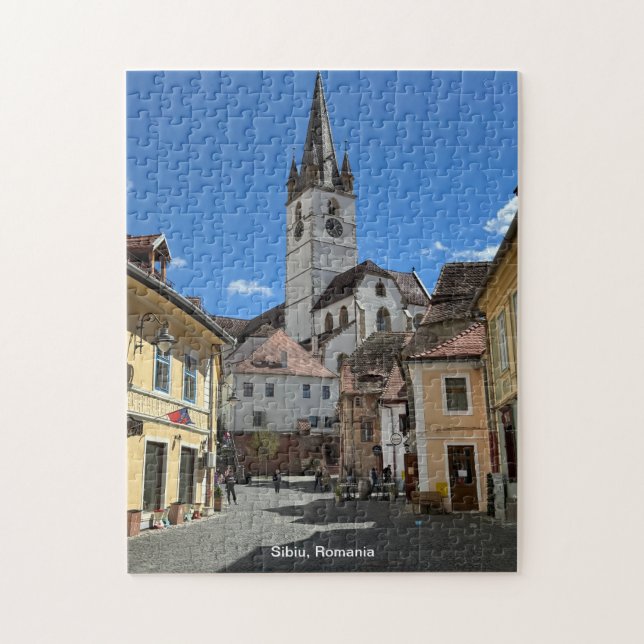 Attraktive Sicht auf Sibiu, Rumänien auf (Vertikal)