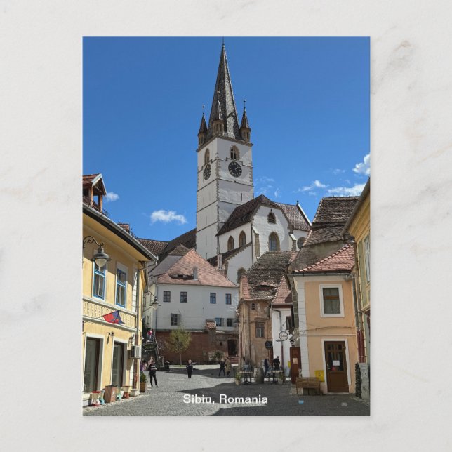 Attraktive Sicht auf Sibiu, Rumänien auf Postkarte (Vorderseite)