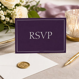 Attraktive UAWG für Pflaume und Silber RSVP Karte