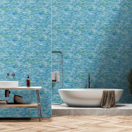 Attraktive Wasserfarbe Blaue Welle Tapete