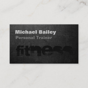 Attraktiver Black Gray Chalkboard Personal Trainer Visitenkarte