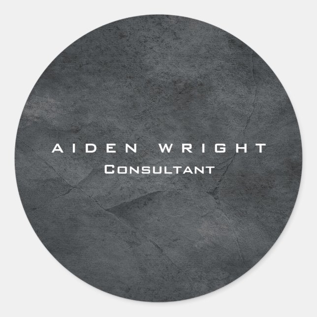 Attraktives Gray Stylish Modernes Minimalistisch Runder Aufkleber (Vorderseite)
