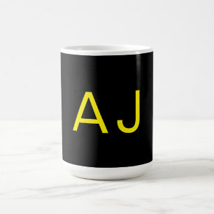 Attraktives Monogramm Gelb Schwarz Modern Minimali Kaffeetasse