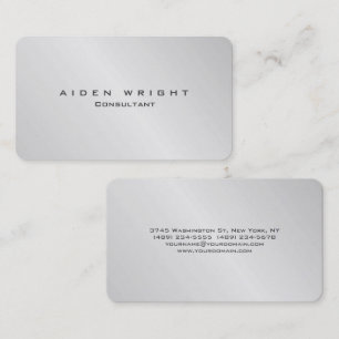 Attraktives Silver Gray Stilvoll Moderne Minimalis Visitenkarte