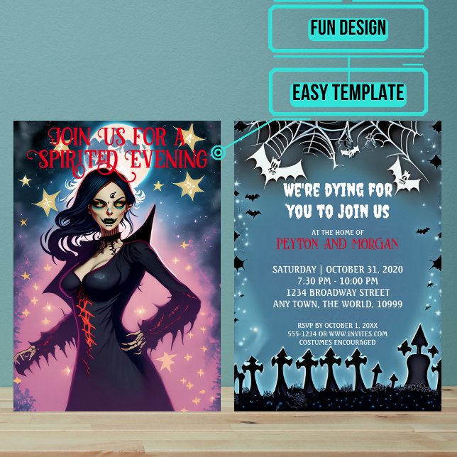 Attraktives Vampir-Halloween-Party Einladung (Use these awesome invitations to get your guest in the mood right away. )