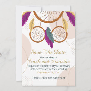 Attrape-rêves de mariage inspiré des natifs, carte