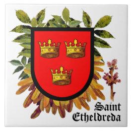 Attribute Arms of St Etheldreda (Audrey) on Ash - Fliese