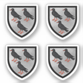 Attributes Arms of St. Thomas Becket - 4Up Silver Aufkleber