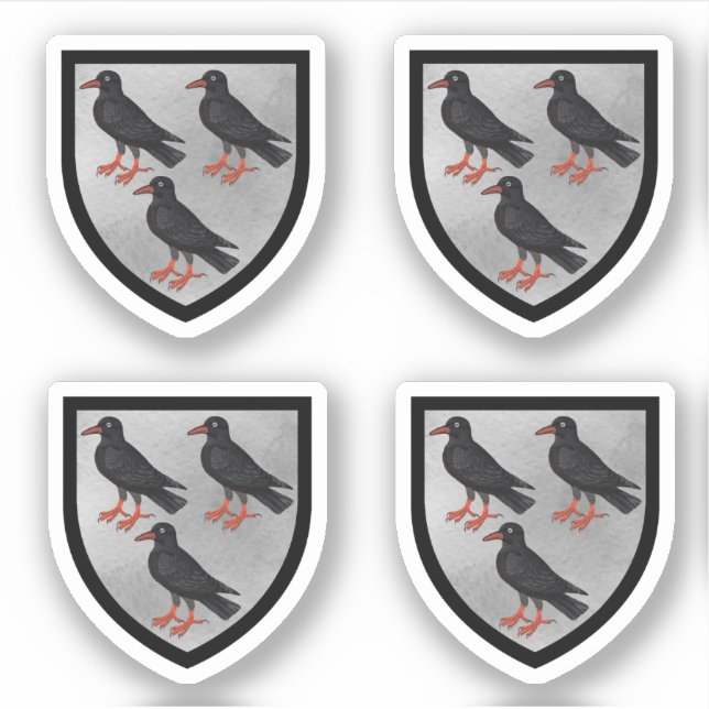 Attributes Arms of St. Thomas Becket - 4Up Silver Aufkleber (Vorderseite)