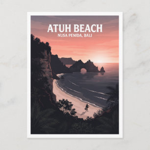 Atuh Beach, Nusa Penida Indonesien Postkarte