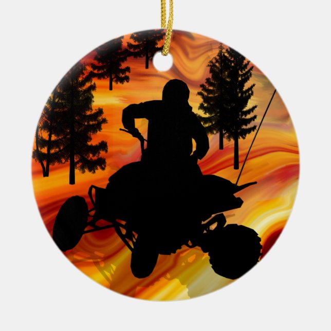 ATV auf der Straße von der Hölle Keramikornament (Vorne)