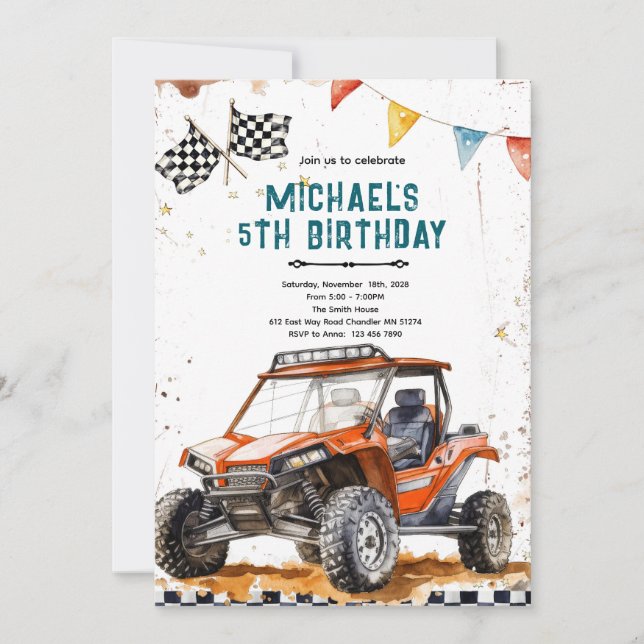 ATV Birthday party Invitation (Devant)
