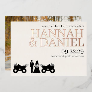 ATV Couple Wedding Save the Date Folieneinladung