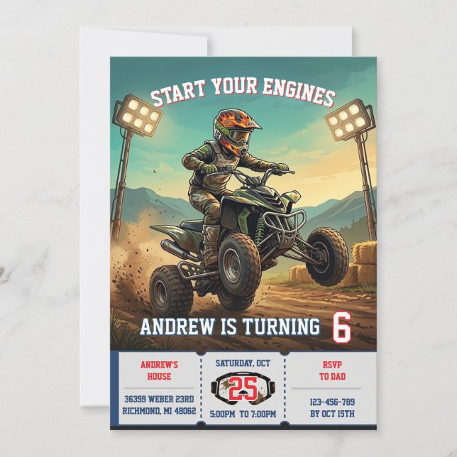 ATV-Geburtstagseinladung Einladung (Vorderseite)