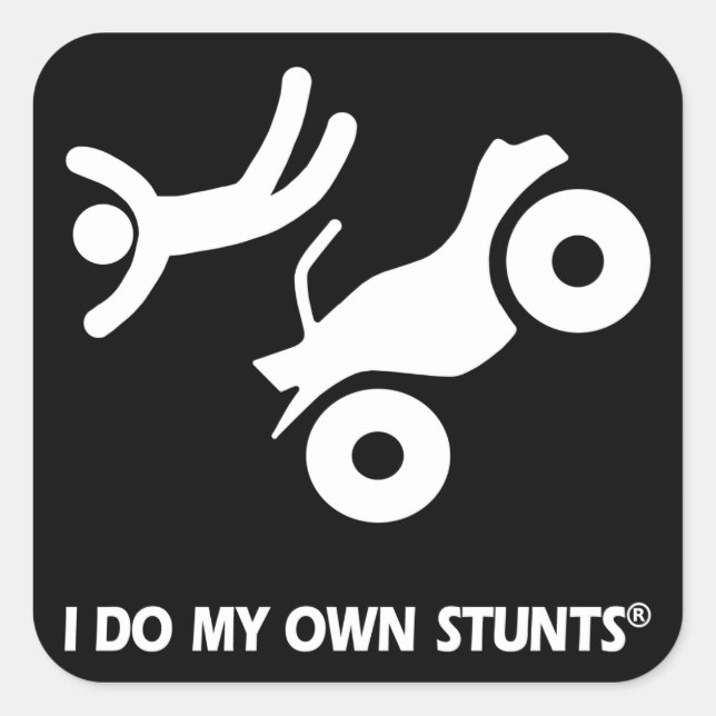 ATV Meine eigenen Stunts Quadratischer Aufkleber (Vorderseite)